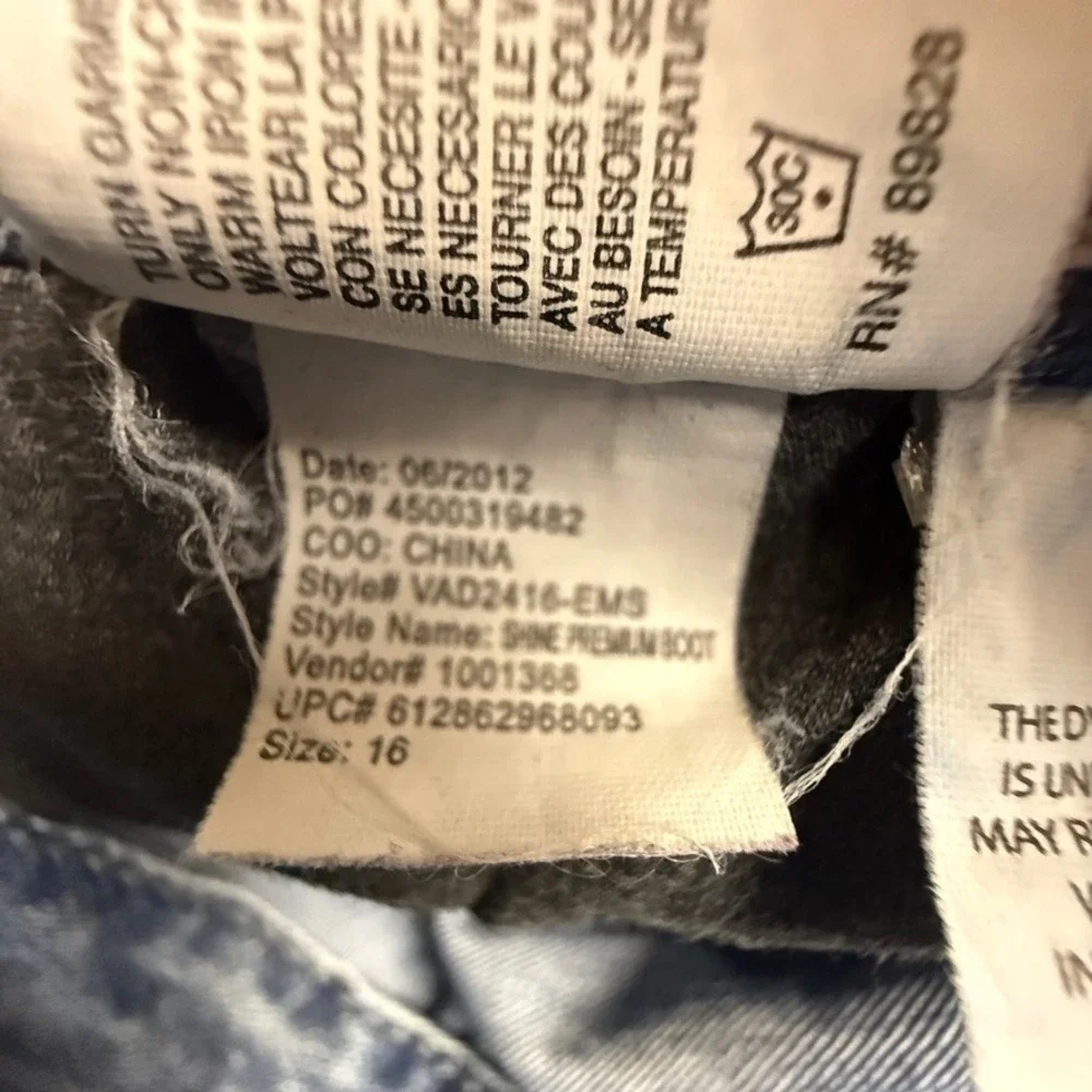 Nine West Vintage America Collection Shine Premium Bootcut Blue Jeans 16R/33